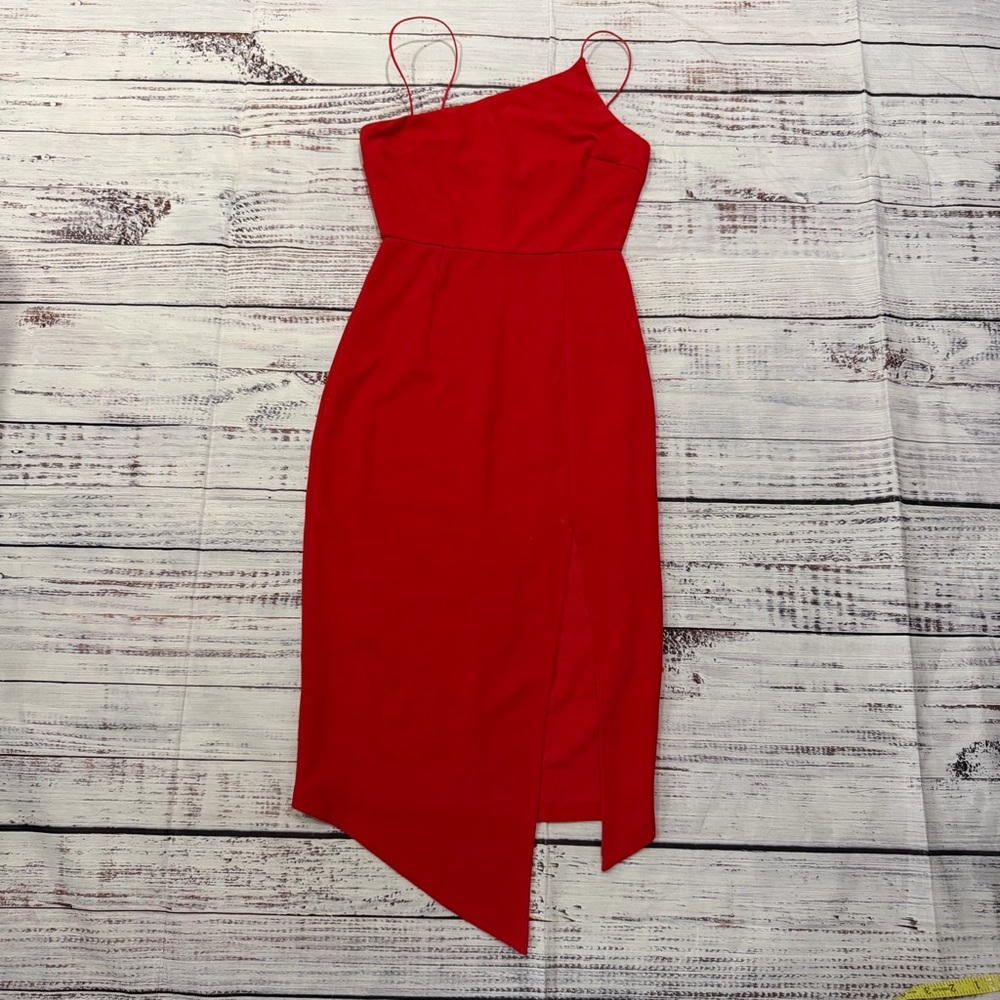 Princess Polly Asymmetrical Red Dress size 4